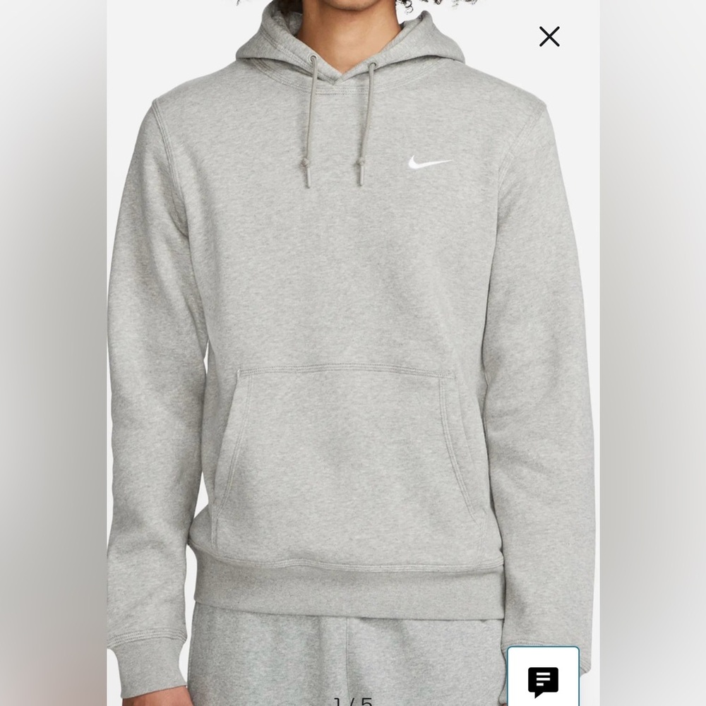 Nike Light Gray Pullover Hoodie with Drawstring